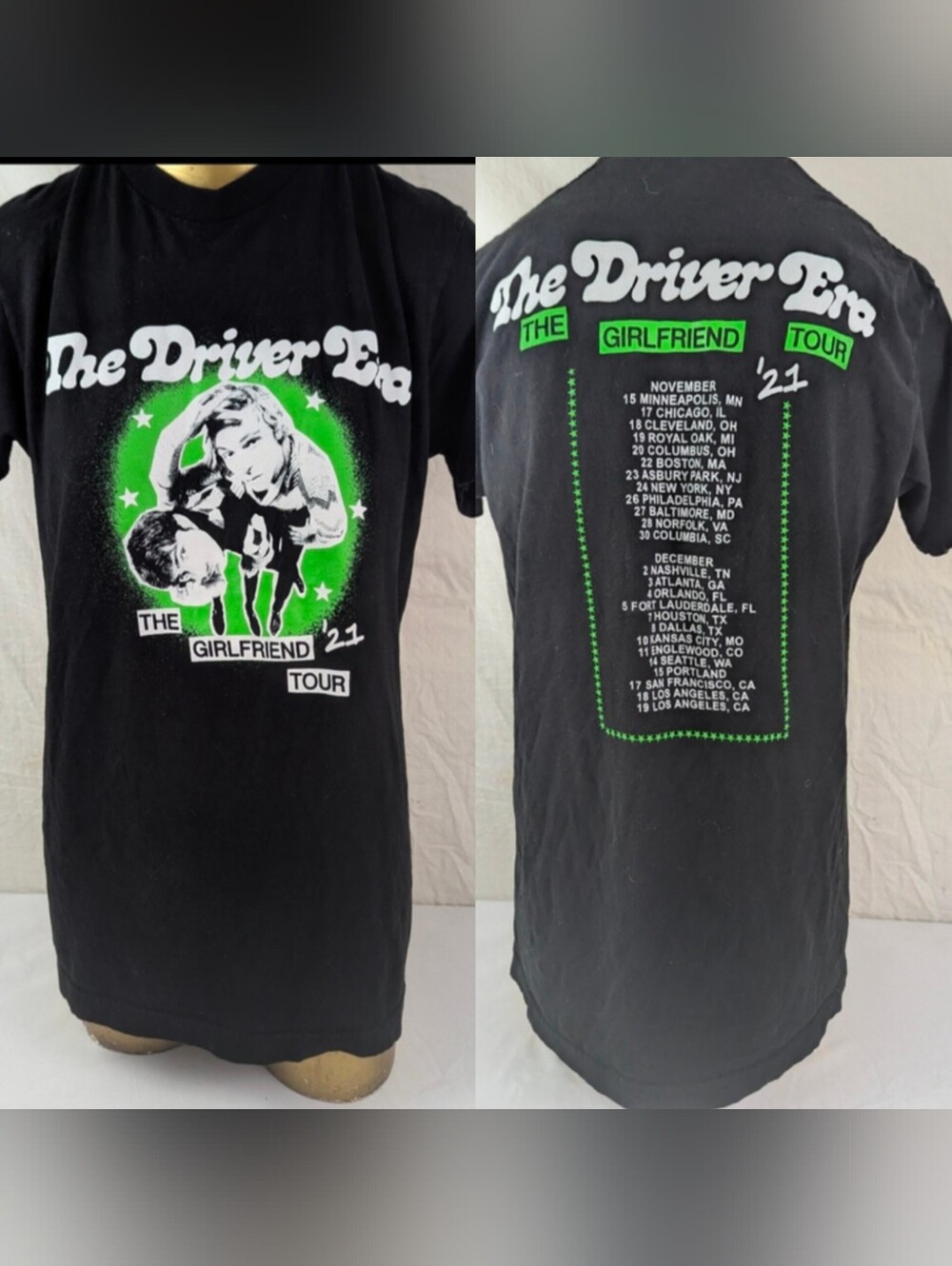The Driver Era The Girlfriend Tour Concert Black Double Sided Tee Medium